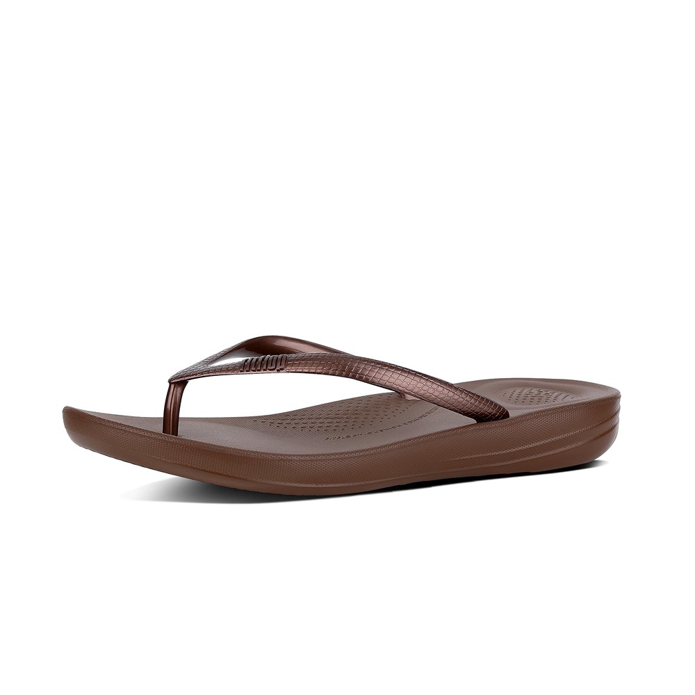Fitflop Womens Flip-flops - Iqushion Ergonomic - Brown - 573-VFWAPG
